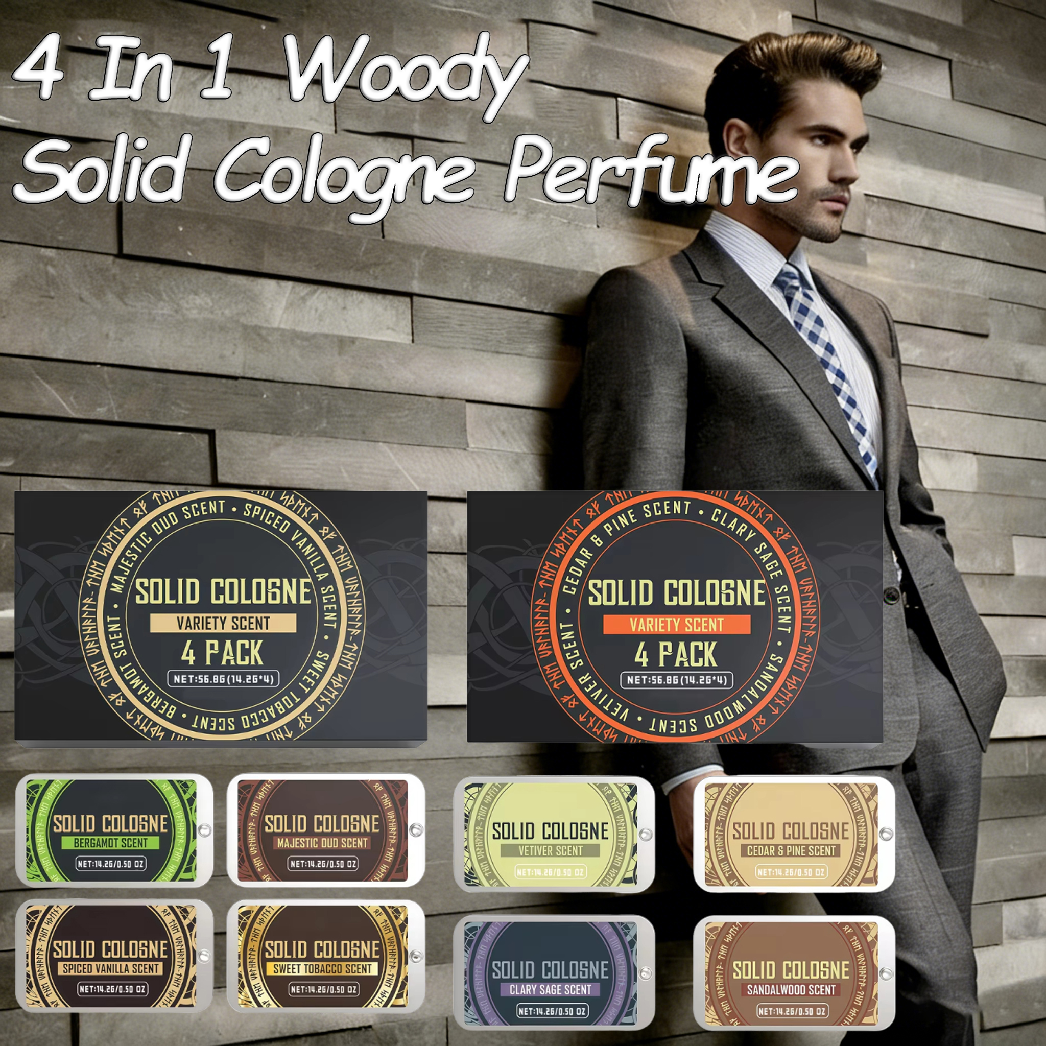 Cologne Solid Balm - 4In1 Pheromone Solid Cologne Woody Scent