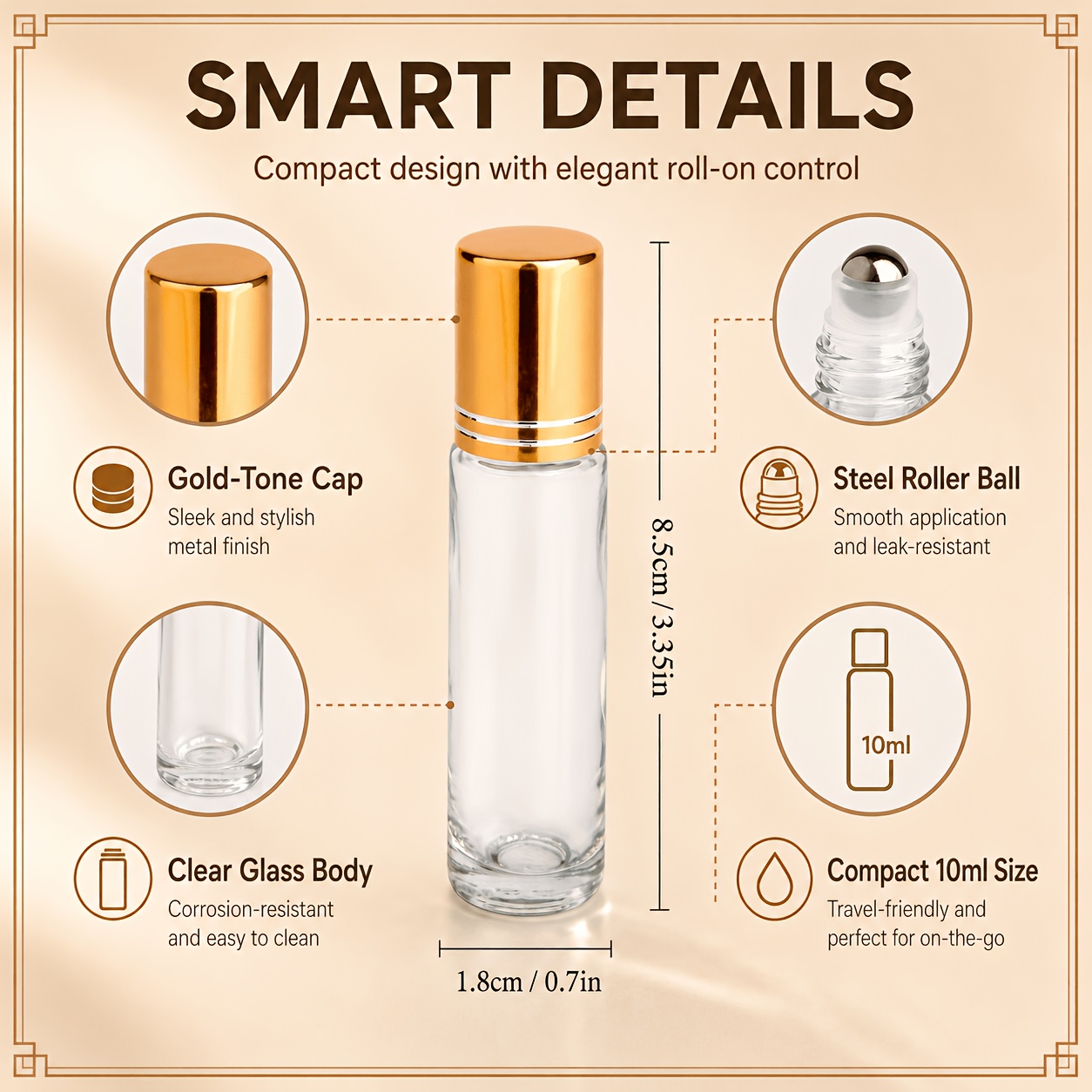 7/14pcs Glass Roll on Bottle 1 - огляд і ціна Attar Oil Roll On